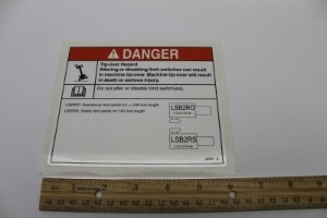 Genie Lift Part # 82902GT - DECAL,DANGER DO NOT ALTER SWTC, EA