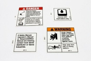 Genie Lift Part # 62439GT - DECAL KIT,SAFETY/INST,SUPER, EA
