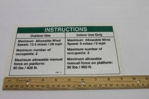 Genie Lift Part # 97663GT - DECAL,INSTR-MANUALFRC,AUS 400N, EA