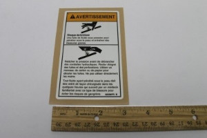 Genie Lift Part # 82558FRGT - DECAL,WARNING-SKIN INJECTION, EA