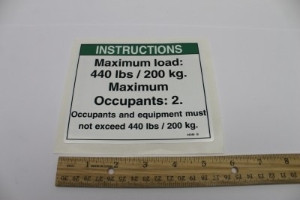 Genie Lift Part # 44248GT - DECAL,NOTICE,MAX CAP 440 LBS, EA