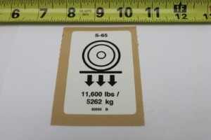 Genie Lift Part # 82550GT - DECAL,LABEL,WHEEL LOAD S65, EA