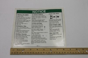 Genie Lift Part # 82317GT - DECAL,NOTICE,OPERATING INST.**, EA