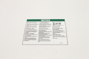 Genie Lift Part # 43647GT - DECAL,NOTICE,OPER INST.IC***, EA
