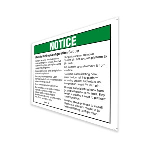 Genie Lift Part # 49918GT - DECAL,NOTICE,MATL LIFT OPER, EA