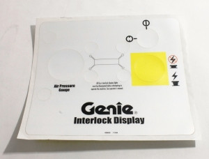 Genie Lift Part # 43662GT - DECAL,INTERLCK DISPLY, DPLSAIR, EA