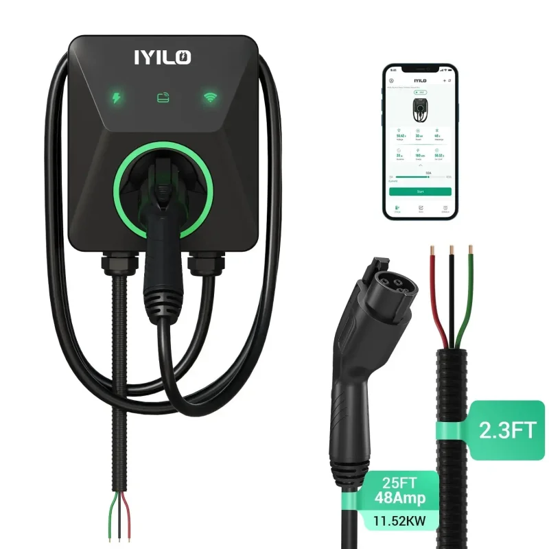 IYILO Level 2 EV Charger J1772 Hardwired 48A