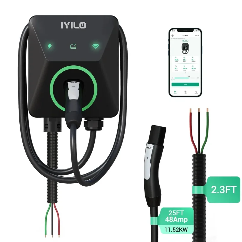 IYILO Level 2 EV Charger NACS (J3400) Hardwired 48A