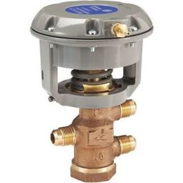 Johnson Controls V-4332-1004 1/2" 3-Way Mixing Pneumatic Flare Valve W/Factory Mounted 9-13 PSI 1.2Cv