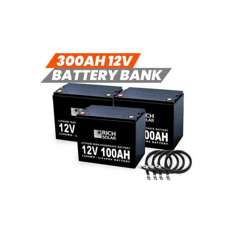 Rich Solar 12V – 300AH – 3.6kWh Lithium Battery Bank