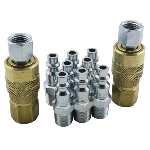 Milton S-210 1/4 in. NPT M-Style Coupler and Plug Kit, 12-Piece