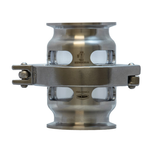 Dixon Sanitary HSG Series Single Pin Clamp Hygienic Sight Glass w/ EPDM Gasket & Triclamp Connections