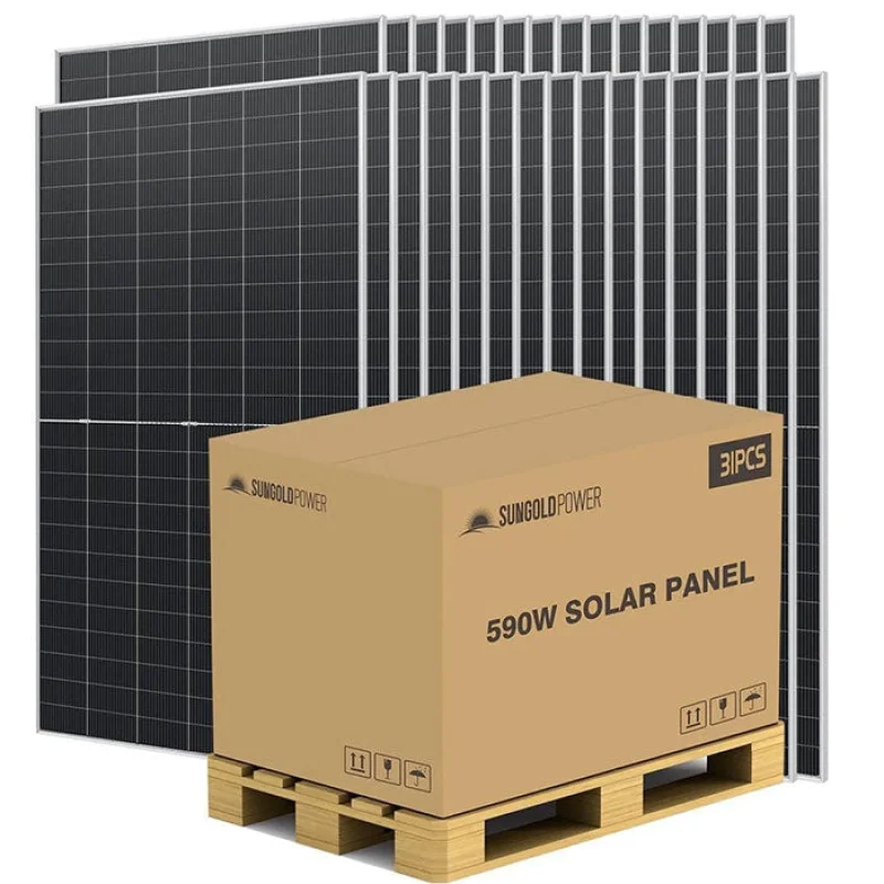 SunGoldPower 590 Watt Bifacial N-Type Monocrystalline Solar Panel Pallet (31 PANELS)