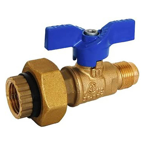 Jomar Valve T-204DU Series 1/2 in. Female Dielectric Union End x 1/2 in. Flare End Gas Ball Valve, 600 PSI, Lifetime Warranty