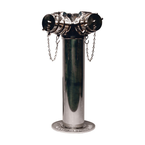 Dixon Polished Chrome Plated Brass Two Way Sidewalk Siamese Assembly